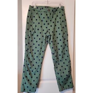 J. Crew Factory Green Polka Dot Pants